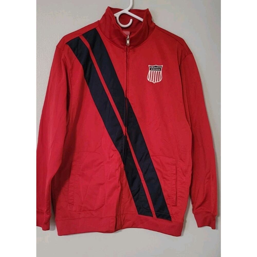 Team USA Olympics Vintage Logo Long Sleeve Track Jacket Size Xl 18/20 Zip A1
